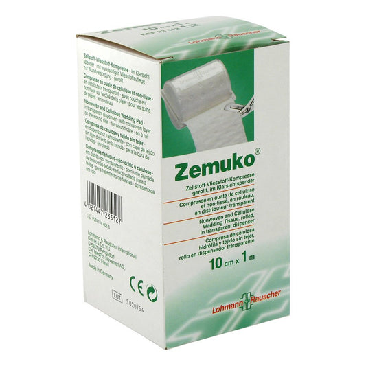 Das Produktfoto zeigt Zemuko Vliesstoff-Kompr.Gerollt 10 Cmx1 M (1 stk) PZN 01144066