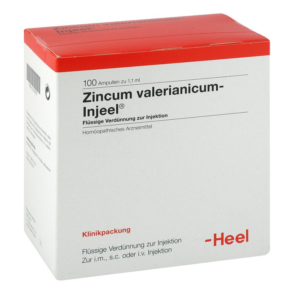 Das Produktfoto zeigt Zincum Valerianicum Injeel Ampullen (100 stk) PZN 01150026