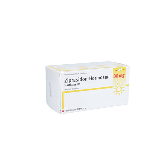 Das Produktfoto zeigt Ziprasidon Hormosan 80 Mg Hartkapseln (100 stk) PZN 01154739