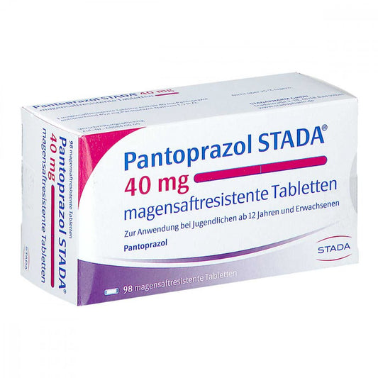 Das Produktfoto zeigt Pantoprazol Stada 40 Mg Magensaftres.Tabletten (98 stk) PZN 01162271