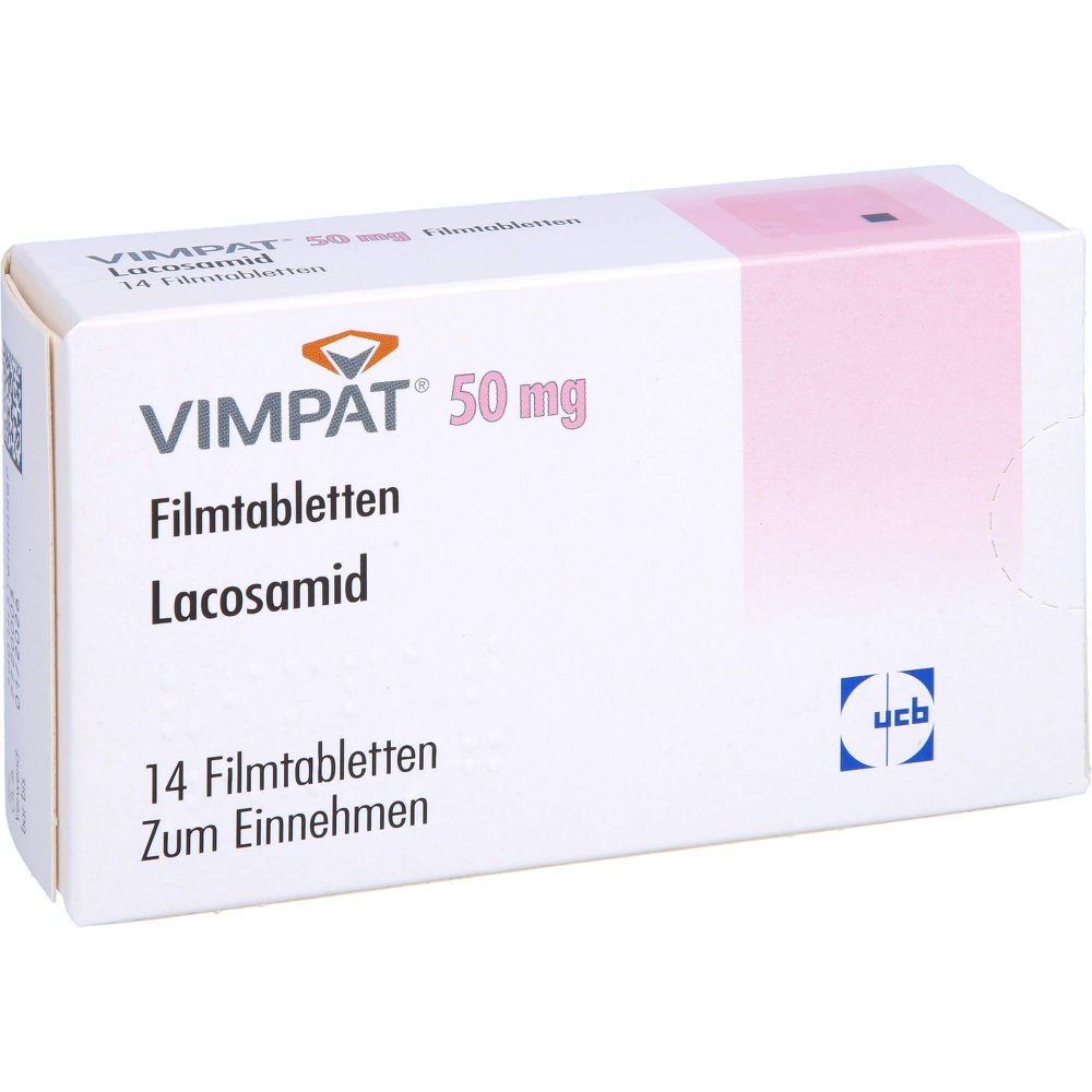 Das Produktfoto zeigt Vimpat 50 Mg Filmtabletten (14 stk) PZN 01174104