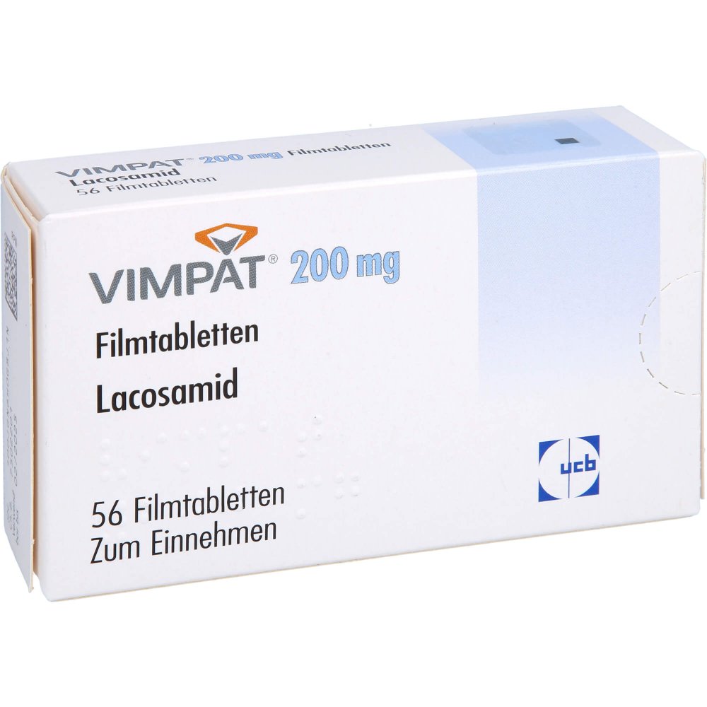 Das Produktfoto zeigt Vimpat 200 Mg Filmtabletten (56 stk) PZN 01174179