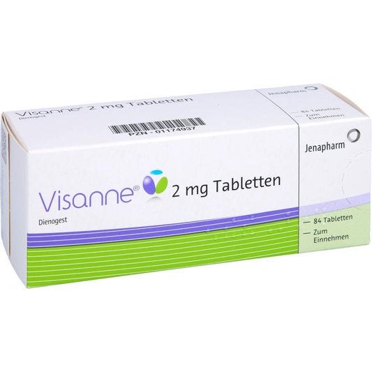 Das Produktfoto zeigt Visanne 2 Mg Tabletten (3X28 stk) PZN 01174937