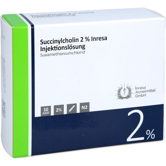 Das Produktfoto zeigt Succinylcholin 2% Inresa Injektionslösung (10X5 ml) PZN 01175782