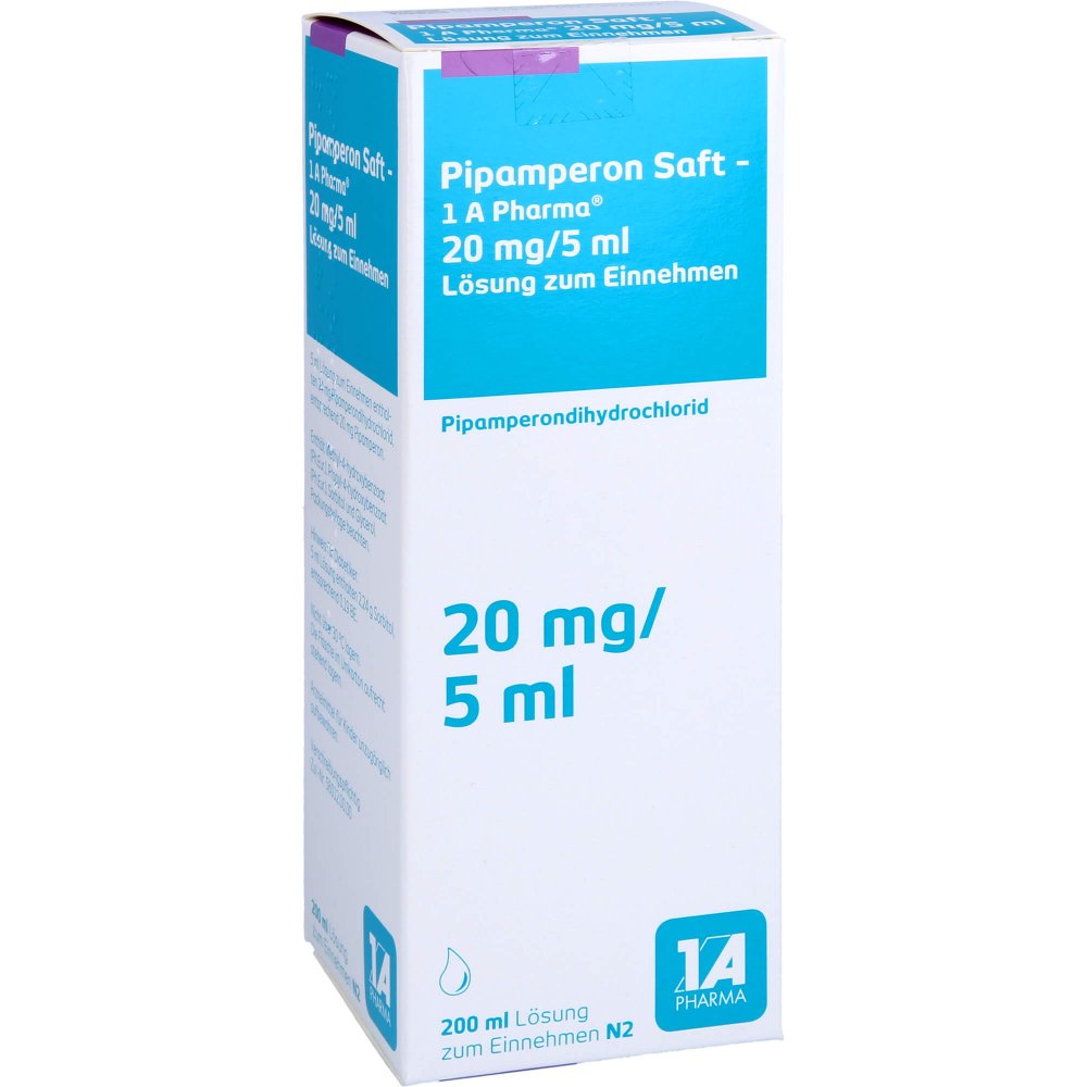Das Produktfoto zeigt Pipamperon Saft-1a Pharma (200 ml) PZN 01202409