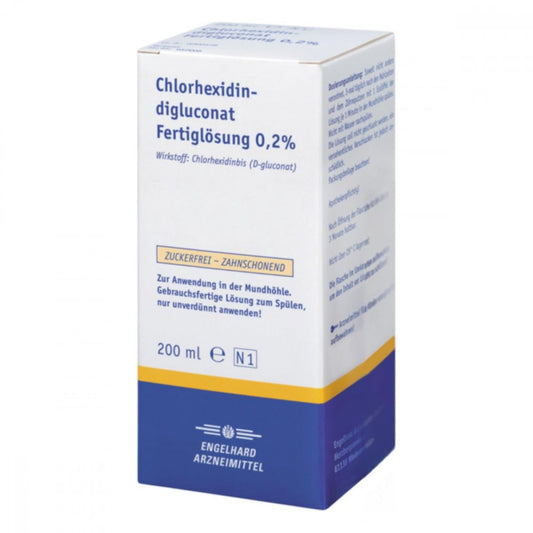Das Produktfoto zeigt Chlorhexidindigluconat Fertiglösung 0,2% (200 ml) PZN 01208375
