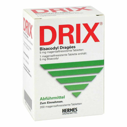 Das Produktfoto zeigt Drix Bisacodyl Dragees (200 stk) PZN 01223860
