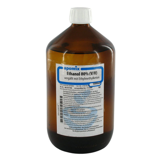 Das Produktfoto zeigt Ethanol Mek Denaturatum 80% (1 l) PZN 01229779