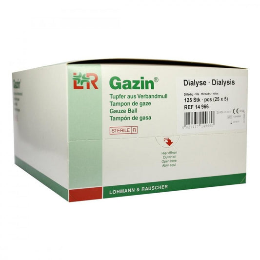 Das Produktfoto zeigt Gazin Dialysetupfer 2+3 Steril M.Schutzring (125 stk) PZN 01232238