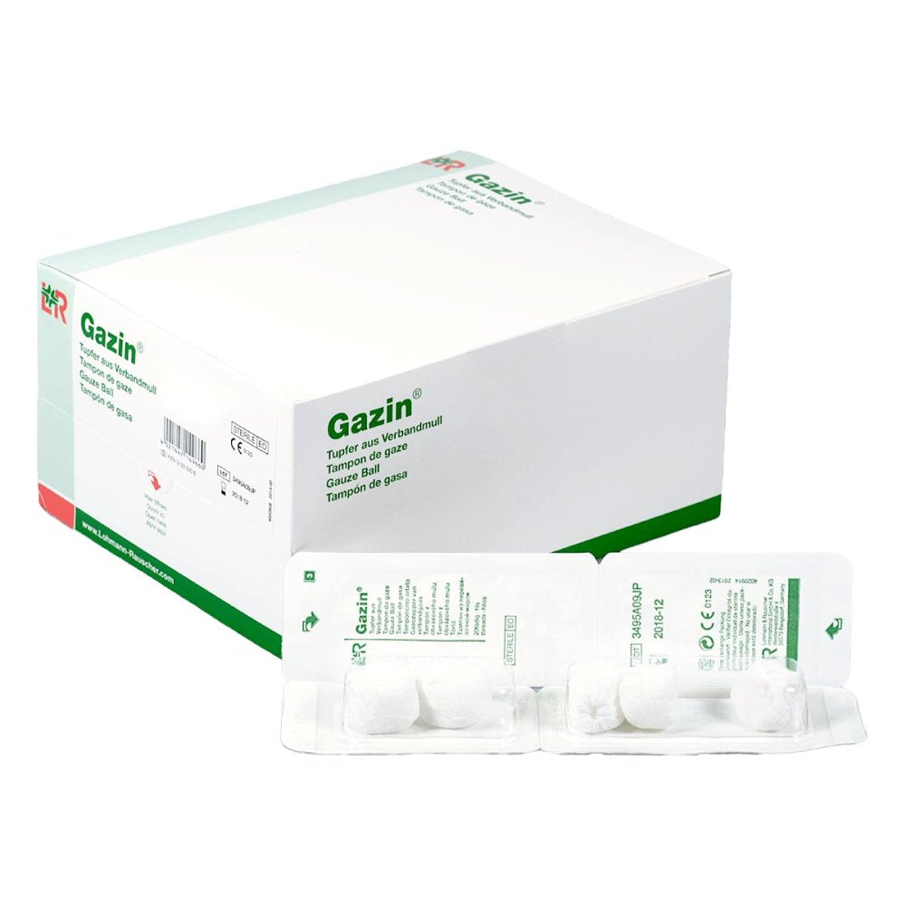 Das Produktfoto zeigt Gazin Tupfer Pflaum.Steril 2+3 Schutzr.M.Rk (125 stk) PZN 01232244