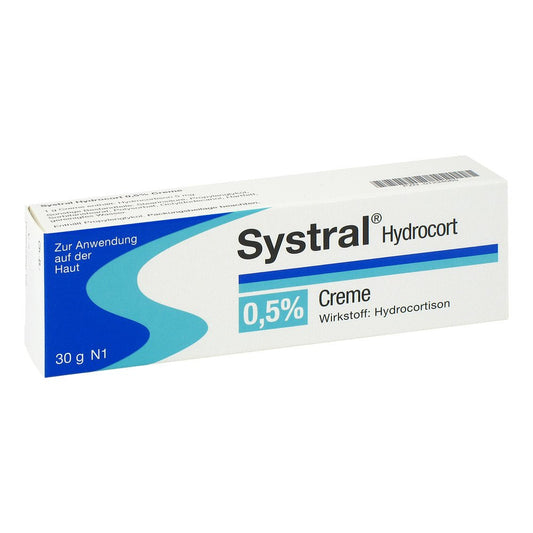 Das Produktfoto zeigt Systral Hydrocort 0,5% Creme (30 g) PZN 01234065