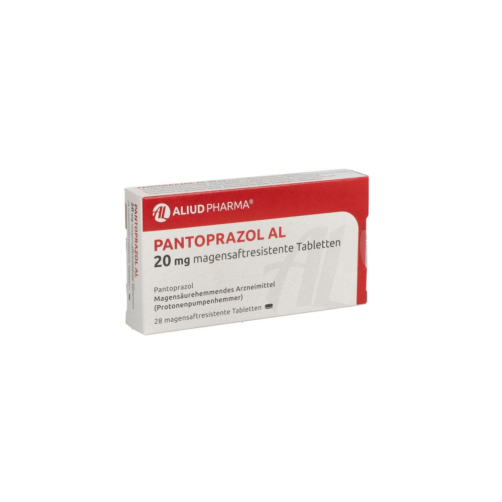 Das Produktfoto zeigt Pantoprazol Al 20 Mg Magensaftresistente Tabletten (28 stk) PZN 01249167