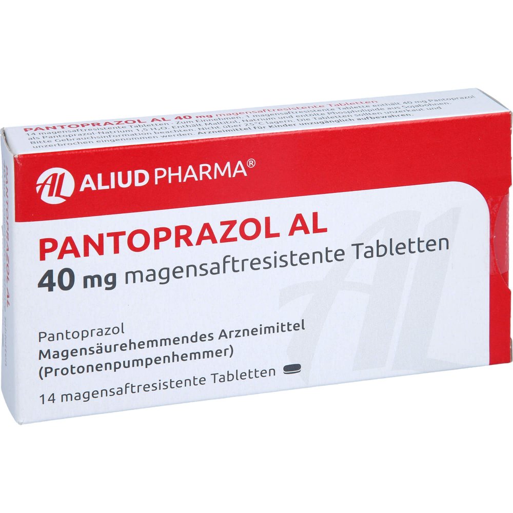 Das Produktfoto zeigt Pantoprazol Al 40 Mg Magensaftresistente Tabletten (14 stk) PZN 01249204