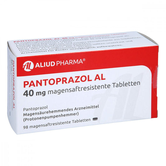 Das Produktfoto zeigt Pantoprazol Al 40 Mg Magensaftresistente Tabletten (98 stk) PZN 01249233