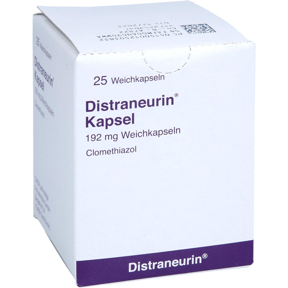 Das Produktfoto zeigt Distraneurin Kapseln (25 stk) PZN 01250383