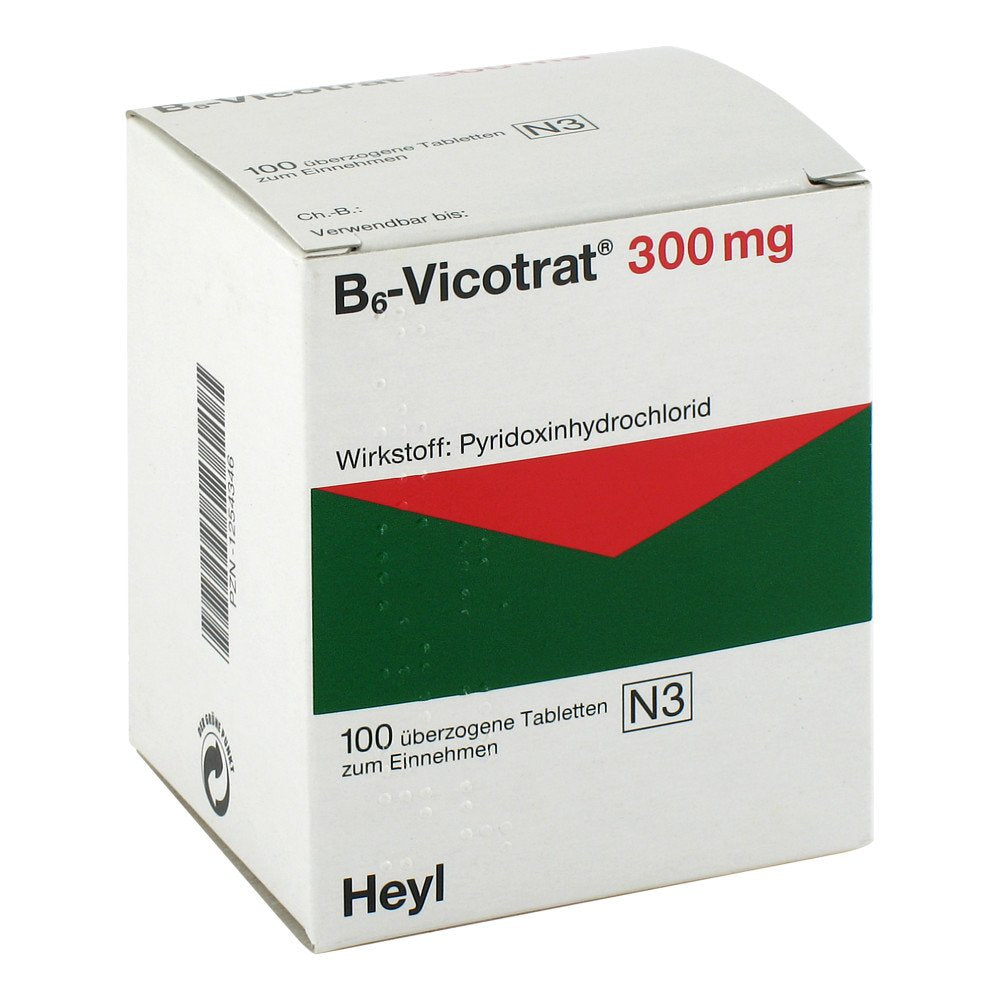 Das Produktfoto zeigt B6 Vicotrat 300 Mg Überzogene Tabletten (100 stk) PZN 01254346