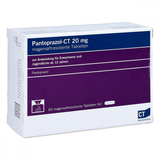 Das Produktfoto zeigt Pantoprazol-Ct 20 Mg Magensaftresistente Tabletten (60 stk) PZN 01268466