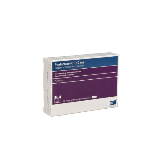 Das Produktfoto zeigt Pantoprazol-Ct 40 Mg Magensaftresistente Tabletten (30 stk) PZN 01271942