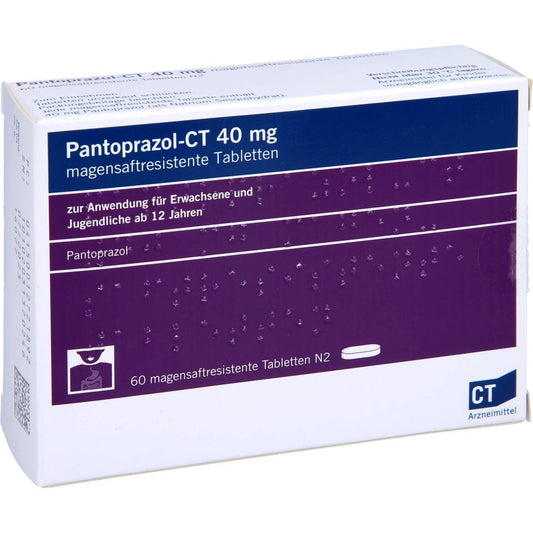 Das Produktfoto zeigt Pantoprazol-Ct 40 Mg Magensaftresistente Tabletten (60 stk) PZN 01272189