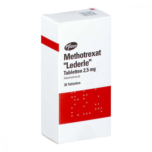 Das Produktfoto zeigt Methotrexat Lederle 2,5 Mg Tabletten (30 stk) PZN 01274099