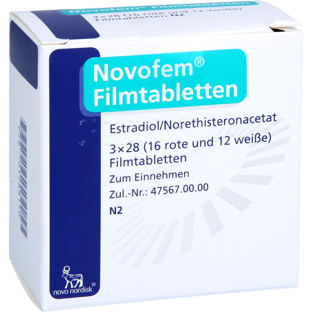 Das Produktfoto zeigt Novofem Filmtabletten (3X28 stk) PZN 01288150