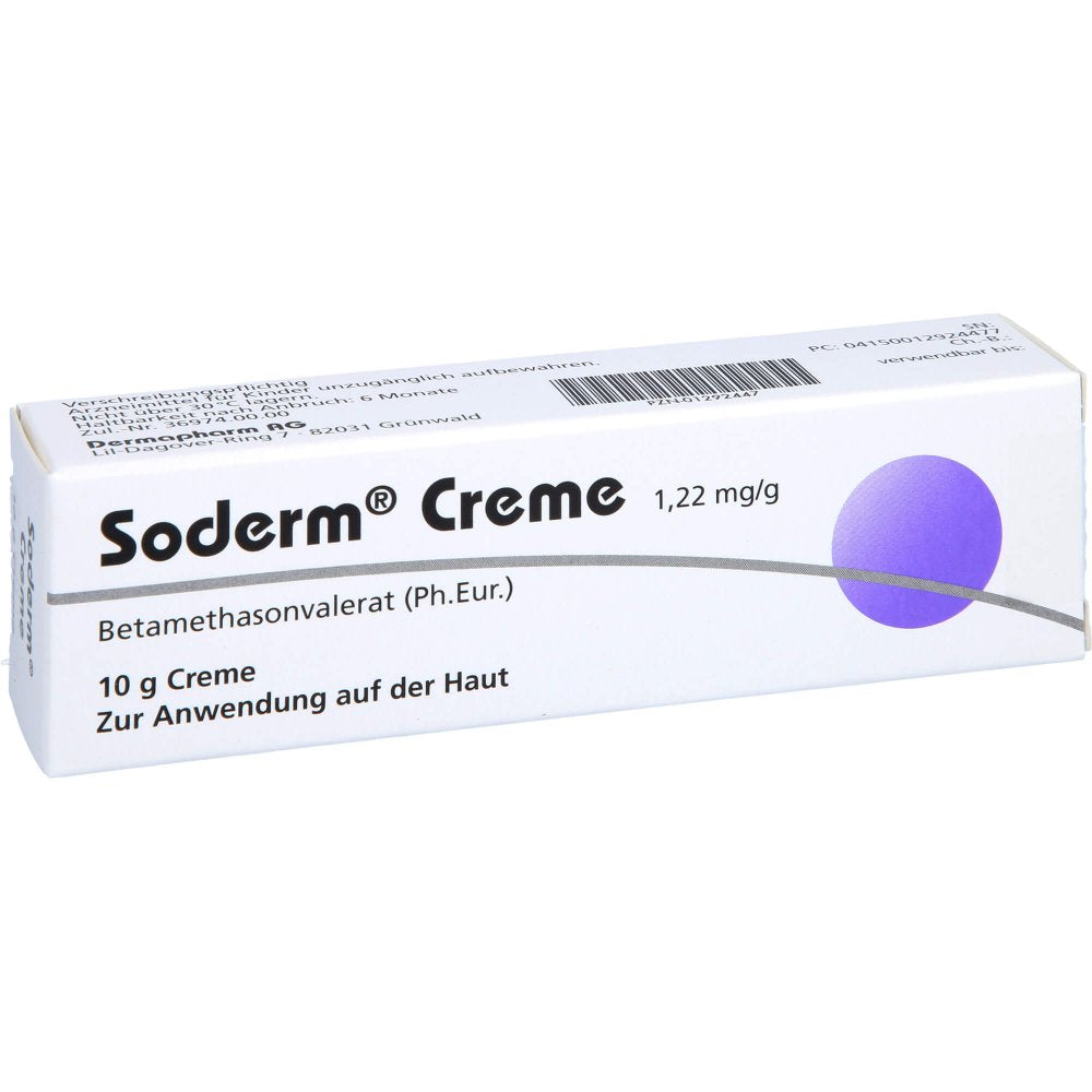 Das Produktfoto zeigt Soderm Creme 1,22 Mg/G (10 g) PZN 01292447