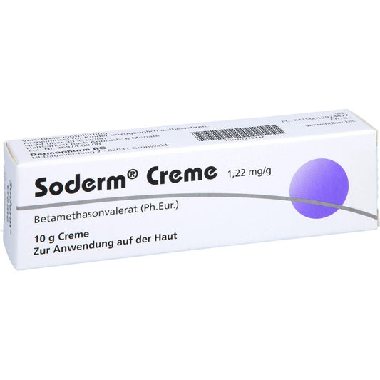 Das Produktfoto zeigt Soderm Creme 1,22 Mg/G (10 g) PZN 01292447