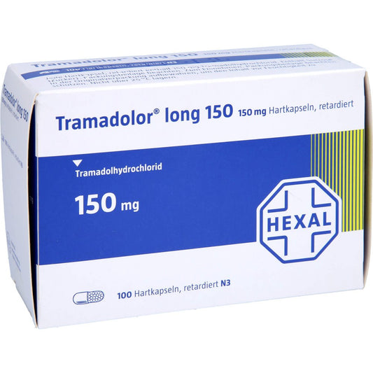 Das Produktfoto zeigt Tramadolor Long 150 Retardkapseln (100 stk) PZN 01300046