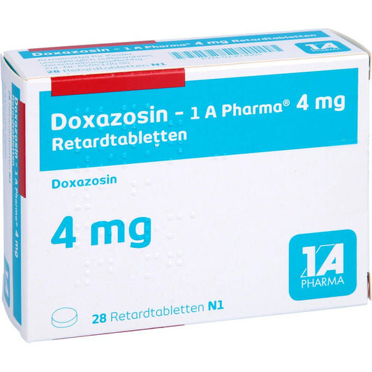 Das Produktfoto zeigt Doxazosin-1a Pharma 4 Mg Retardtabletten (28 stk) PZN 01303665