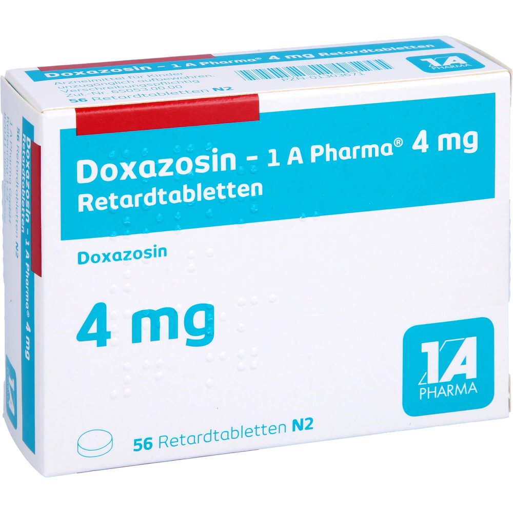 Das Produktfoto zeigt Doxazosin-1a Pharma 4 Mg Retardtabletten (56 stk) PZN 01303671