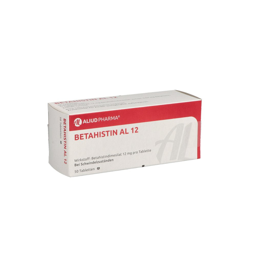 Das Produktfoto zeigt Betahistin Al 12 Tabletten (50 stk) PZN 01309136