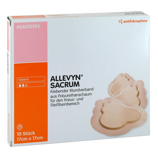Das Produktfoto zeigt Allevyn Sacrum Klein 17x17 Cm Wundverband Haftend (10 stk) PZN 01313221