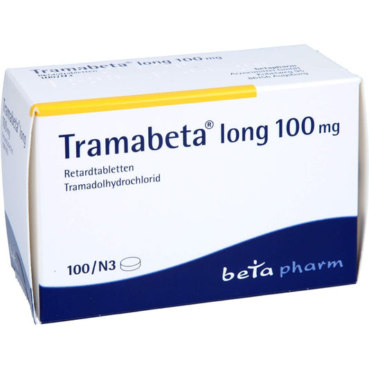 Das Produktfoto zeigt Tramabeta Long 100 Mg Retardtabletten (100 stk) PZN 01313474