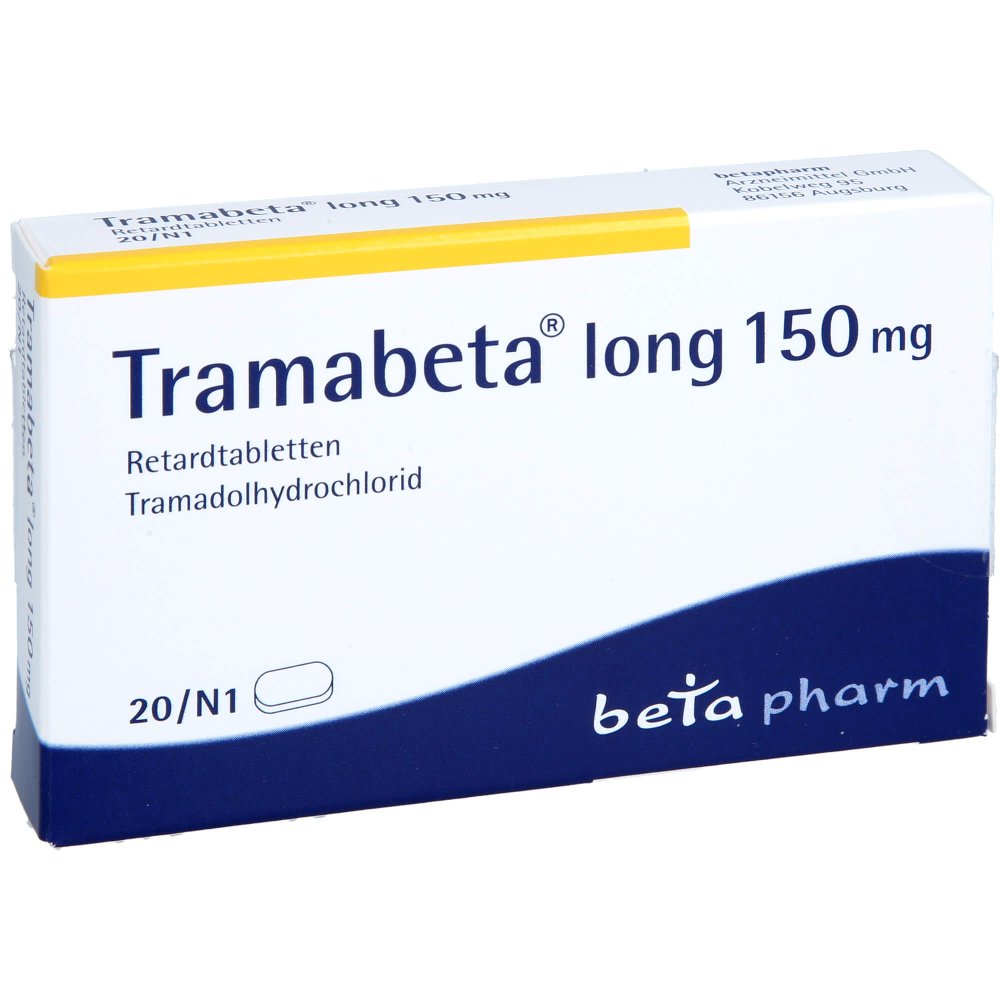 Das Produktfoto zeigt Tramabeta Long 150 Mg Retardtabletten (20 stk) PZN 01313480