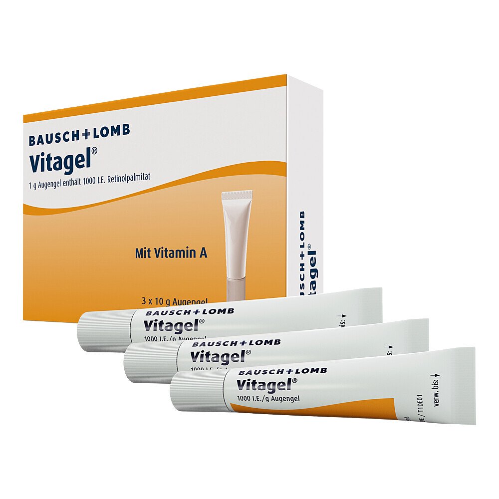 Das Produktfoto zeigt Vitagel Augengel (3X10 g) PZN 01318187