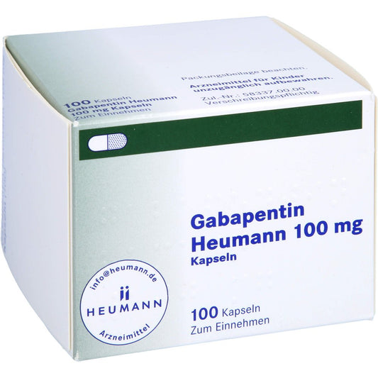 Das Produktfoto zeigt Gabapentin Heumann 100 Mg Hartkapseln (100 stk) PZN 01325922