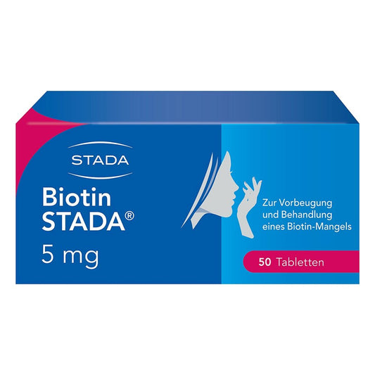Das Produktfoto zeigt Biotin Stada 5 Mg Tabletten (50 stk) PZN 01328576