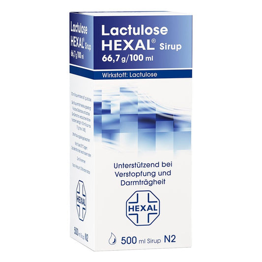 Das Produktfoto zeigt Lactulose Hexal Sirup (500 ml) PZN 01330165