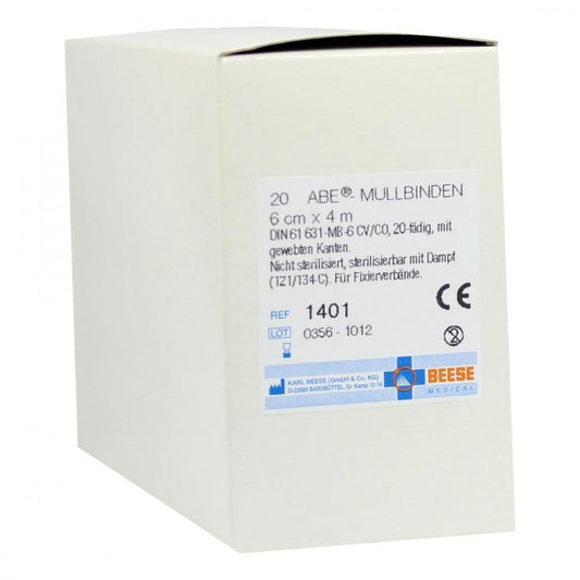 Das Produktfoto zeigt Mullbinden Starr 6 Cmx4 M 1401 (20 stk) PZN 01331035