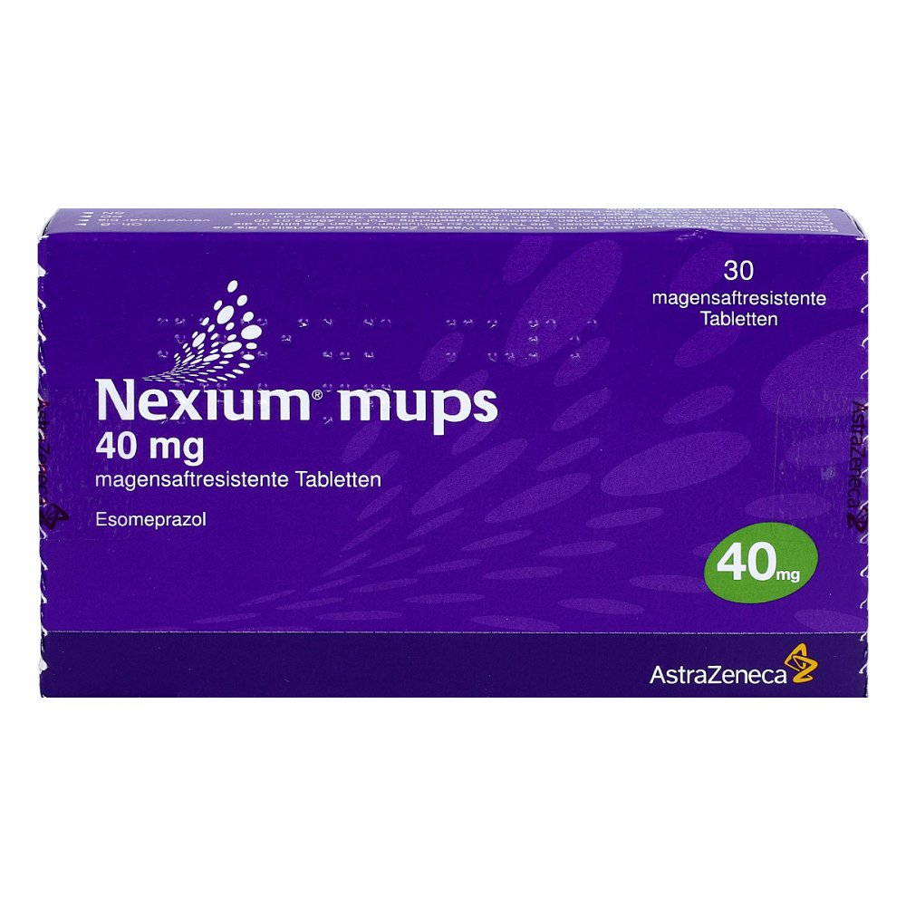 Das Produktfoto zeigt Nexium Mups 40 Mg Magensaftresistente Tabletten (30 stk) PZN 01340175