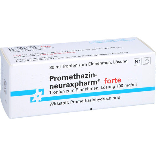 Das Produktfoto zeigt Promethazin-Neuraxpharm Forte Tropfen Z.Einnehmen (30 ml) PZN 01359157