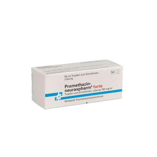 Das Produktfoto zeigt Promethazin-Neuraxpharm Forte Tropfen Z.Einnehmen (50 ml) PZN 01359163