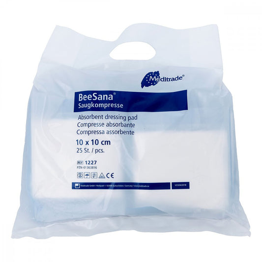 Das Produktfoto zeigt Saugkompressen Unsteril 10x10 Cm 1227 (25 stk) PZN 01363816