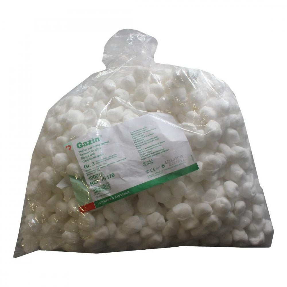 Das Produktfoto zeigt Gazin Tupfer Pflaumengr.Unsteril O.Rk (1000 stk) PZN 01368995