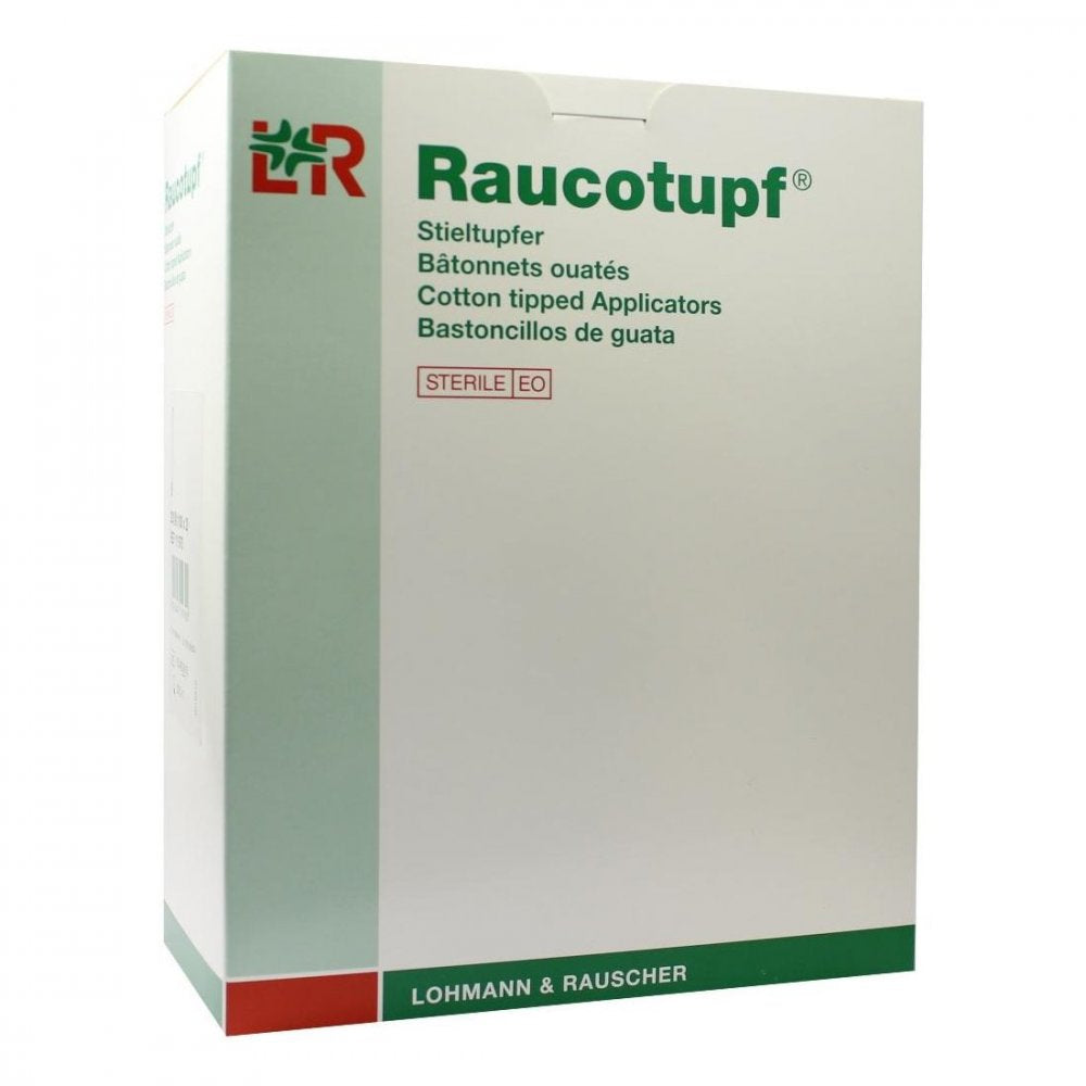 Das Produktfoto zeigt Raucotupf Stieltupfer 2 St Ster.Kleiner Wattekopf (100X2 stk) PZN 01369204