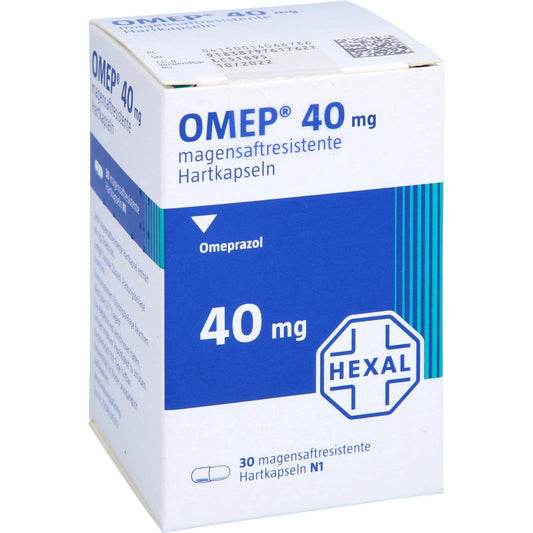 Das Produktfoto zeigt Omep 40 Mg Magensaftresistente Hartkapseln (30 stk) PZN 01406678
