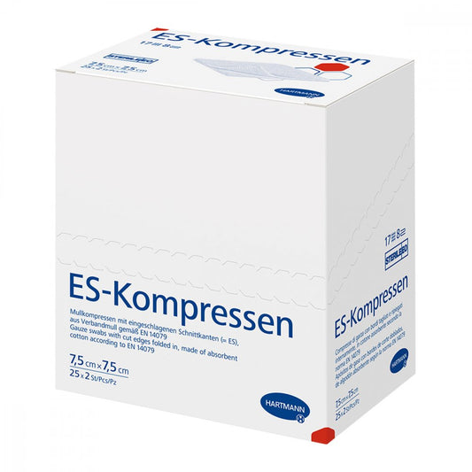 Es-Kompressen Steril 7,5x7,5 Cm 8fach (25X2 stk)