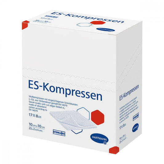 Es-Kompressen Steril 10x10 Cm 8fach (25X2 stk)