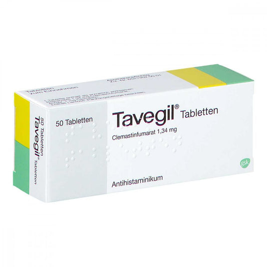Das Produktfoto zeigt Tavegil Tabletten (50 stk) PZN 01407666