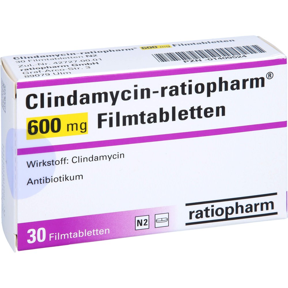 Clindamycin-Ratiopharm 600 Mg Filmtabletten (30 stk)